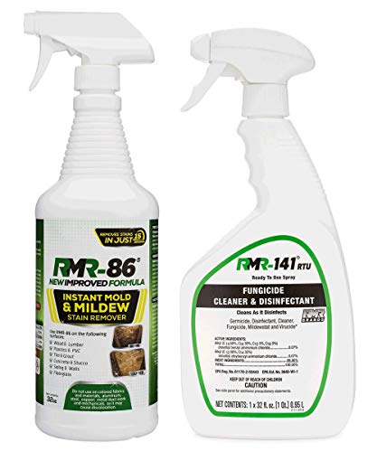 Complete Mold Killer & Remover DIY Bundle - Kill, Clean and Prevent Mold & Mildew(1-32oz RMR 86, 1-32oz RMR-141 RTU & 2 Trigger sprayers)