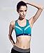 Senchanting Zipper Front Padded Sports Bra Breathable Wirefree Racerback Gym Bra