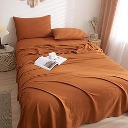 VClife Sheet Sets Full Size, Solid Caramel Pumpkin
