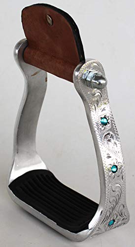 Challenger Tack Horse Saddle Aluminium Western Riding SS Stirrups Leather Tread 51148