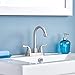 HOTIS HOME Brushed Nickel Bathroom Sink Faucet, 2 Handle 4 Inch Centerset Bathroom Faucet, 3 Hole Small Bathroom Sink Faucet with Supply Lines and Pop-up Drain, RV faucets for Camper Lavatory Vanity