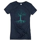 Women's Growth Art Wandering Ink Super Soft Hand Printed Tee Shirt