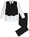 Vittorino Boys 4 Piece Suit Set with Vest, Dress Shirt, Bow Tie, Pants and Pocket Square | Big & Little Kids Formal Apparel