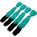 GX Beaut Ombre Braiding Hair Jumbo Braid Hair Extensions 4Packs 24Inch Synthetic Heat Resistant Fiber for Box Braiding Hair(Black to Cyan)