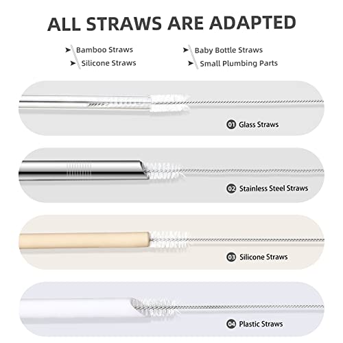 thumbnail image 2 of KINGSEM 12 PCS Straw Cleaner Brush Kit With 2mm-25mm /6.5-10 INCH For Tube And Pipe.Tumbler, Sippy Cup, Bottle With Straw,Hummingbird Feeders And Drinking Straw, Brushes For Cleaning Tanks 2 of 10