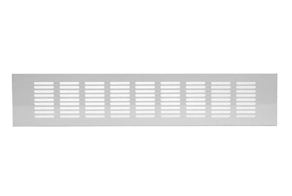 20x3 inch / 500x80mm White Kitchen Worktop / Plinth Heat Vent Grill Aluminium