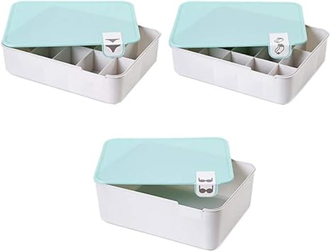 Amazon Co Jp 現代のミニマリスト収納ボックス 3個セット マルチカラーオプション 大容量収納 下着 ソックス 洋服などの収納に適しています Color Blue ホーム キッチン