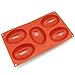 Freshware 5-Cavity Egg Shape Silicone Mold for Soap, Cake, Bread, Cupcake, Cheesecake, Cornbread, Muffin, Brownie, and More