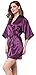JOYTTON Women's Kimono Robe with Embroidered Mother of The Groom Dark Purple M