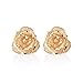 Gold Earrings Studs, ZJchao Women Flower Stud Earrings Dipped 24K Gold Earring Pins Birthday/Anniversary/Valentines Gift for Her