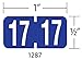 TAB 1287-17 2 Digit Year Label, 2017, 1/2