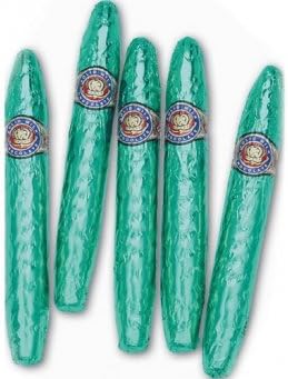 Madelaine Solid Milk Chocolate St Patrick's Day Candy Cigars Wrapped In Green Italian Foils (24 Cigars)