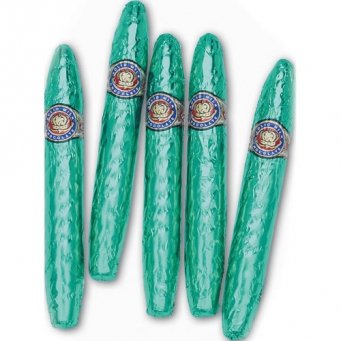 Madelaine Solid Milk Chocolate St Patrick's Day Candy Cigars Wrapped In Green Italian Foils (24 Cigars)