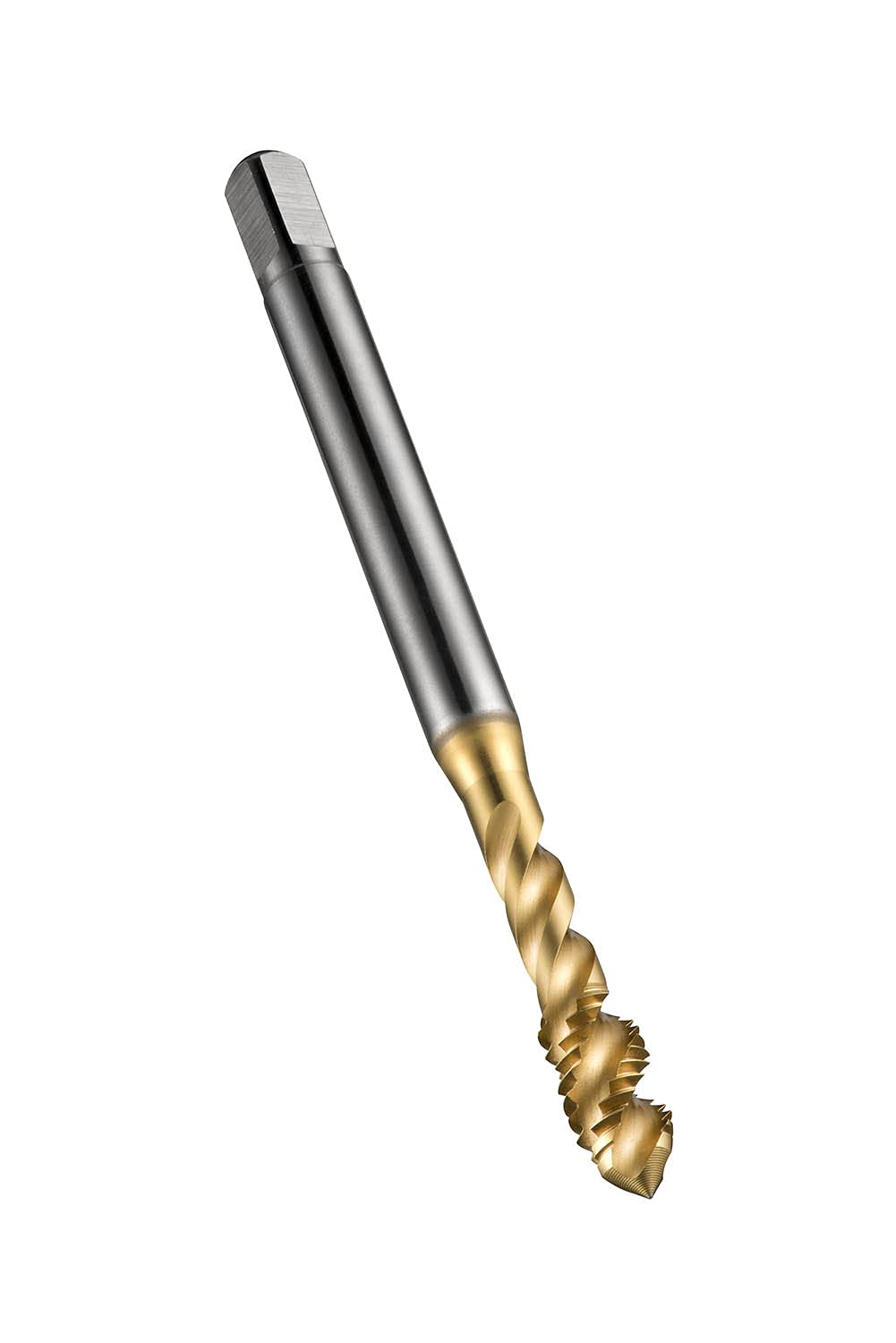 Dormer E002TINM3 Series E002TIN HSS-E-PM Spiral Flute Machine Tap BSP(G) with Tin Coated, ISO Standard, M3 x 0.50 mm Thread, 48 mm Length