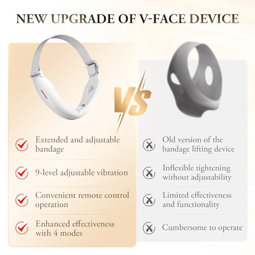 V-Face Shaping Massager Electric,ANLAN Led Facial Sculptor with 4 Modes,42°C Facial Massager Face Lifting Device,EMS Double Chin Reducer Jawline Exerciser with Remote Contro