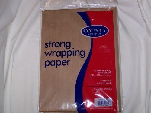 Strong Brown Wrapping Paper x 2 Sheets 750 x1000mm x 2 Adhesive Address Labels