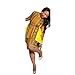 Lookatool Women Vintage Traditional African Dress O-Neck Sleeveless Party Dress (XL, Yellow)
