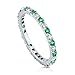 BERRICLE Rhodium Plated Sterling Silver Cubic Zirconia CZ Anniversary Eternity Band Ring