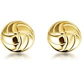 Claddagh Gold 14K Yellow Gold Volleyball Sports Stud Earrings