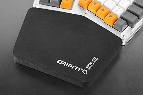 Grifiti Fat Wrist Pad Massdrop Ergodox 2 Piece Set About 6.5 x 4.2 x 0.75 Inch Mirror Image Wrist Rests for Ergodox and Infinity Keyboard Sets (Black Nylon)