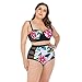 Leadmall Women’s High Waist Bikini Set – Ladies Plus Size Padded Push Up Swimsuit Mesh Patchwork Bathing Suit – Two Piece Flora Print Beachwearthumb 3