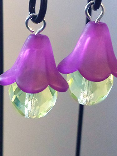 Fairy garden lanterns. Miniature hanging lanterns. Set of 2 purple fairy lights. Dollhouse, terrarium dÃ©cor.