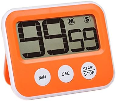 Kitchen Timer,4 Segment Big LCD Screen Digital Scrolling Display count-down Timer, Extra Accuracy, Loud Alarm Voice with Strong Magnetic and Table Vertical (orange)