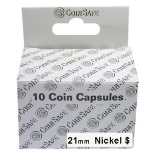 CoinSafe Capsules for Nickels, Box of 10 (21mm)