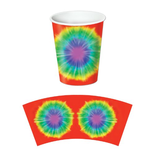Tie-Dyed Beverage Cups   (8/Pkg)