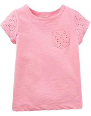 Carters Baby Clothing Outfit Girls Lace Sleeve Pocket Tee Light Pink
