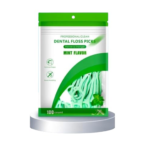 GENERIC DENTAL FLOSS PICKS HIGH TOUGHNESS TOOTHPICKS STICKS 100 PCS – IDEAL FOR FAMILY, HOTEL, AND TRAVEL – ORAL HYGIENE ESSENTIAL, GREEN