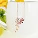 EVER FAITH Flamingo Pink Austrian Crystal Pendant Necklace Gold-Tone