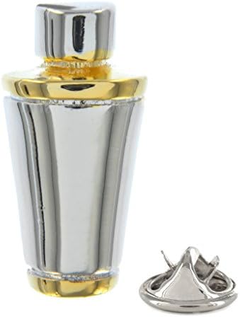 Two Tone Cocktail Shaker Metal Pin Badge