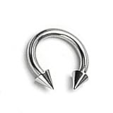 12G, 10G, 8G, 6G, 4G, 2G Spikes 316L Surgical Stainless Steel Circular Barbell - Sold Individually (8G L: 1/2