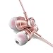 Earbuds, Aothing Wired In Ear Headphones Magnetic Headset Inline Remote Control Volume Crisp Clear True Sound with Mic 3.5mm Audio Jack Earphones (Pink)