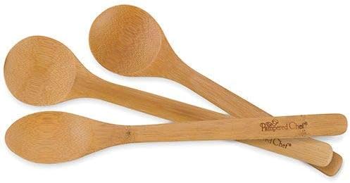 Pampered Chef Bamboo Spoon Set Amazon De Kuche Haushalt