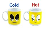 Coffee Mug - Yellow Wake Up Color Changing Heat Sensitive Ceramic Cup - 11oz