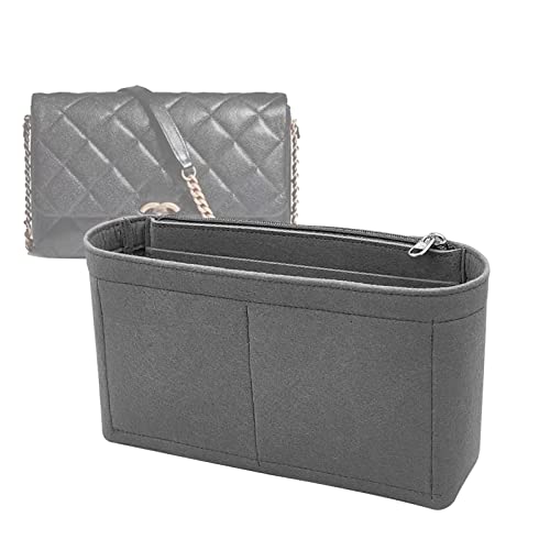Lckaey Purorganizer is used for 22P to store inner bag-flap bag shoulder bag insert.3013grey-S