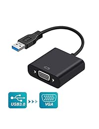 USB 3.0 to VGA Adapter, Laptop PC to Monitor & TV & Projector Adapter, Second Display for Lenovo, HP, Dell Laptop, External Video Card Solution for Win 7 8 10, Support 1080P [Updated] 5GB s