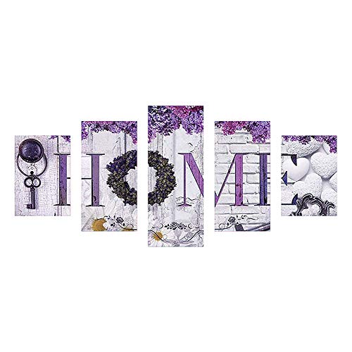 Mikilon 5D DIY Diamond Painting, 5 Panels/Set Cross Stitch Embroidery Drawing Kits Wall Craft, Full Drill, Home - Thumbnail 6