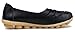 Kunsto Women's Leather Loafer Shoes Slip On US Size 9 Black-Hollow out
