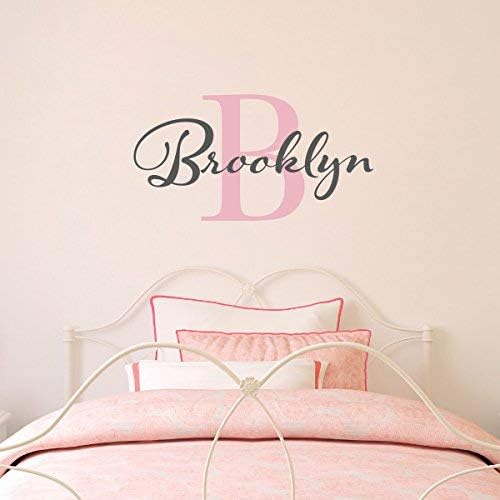 ymot101 Initial & Name Wall Decal - Girls Name Decal - Initial Wall Sticker (1)
