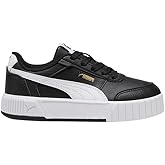 PUMA Kids Girls Carina Mia Lace Up Sneakers Shoes Casual - Black, White