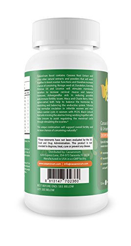 CassanOvum Boost, Fertility Supplement for egg quality and quantity, healthy uterine lining and increasesd cervical mucus, contains Cassava Root Extract and Unique Herbal Blend (Evening Primrose, Maca Root, Chaste Berry, Borage, Dandelion Root, Licorice R