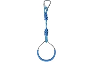 HOKILANDS Kids Adult Play Sets Playground Equipment Swing Trapeze Bar With Carabiner, Skyblue Hang Monkey Bars Ninja Ring Fist Obstacle Course Accessories for Outdoor Backyard Obstacle Course Attachments