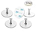 Meluoher 3m Adhesive Shower Coat Hooks - Decorative Wall Hooks for Kitchen Bathrooms Towel Coats Hats Keys Bags Hanging Hooks, 5 Pack (Round Base)