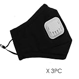 3-Pack Reusable Dust Flu Masks with Replaceable N95 Valve Filters Outdoor Cycling Windproof Mouth Mask PM2.5 Activated Carbon Anti Pollution Pollen Allergy Half Face Masks Respirator for Women Men