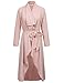 Kate Kasin Women's Casual Spring Long Trench Coat with Belt(S Light Pink)