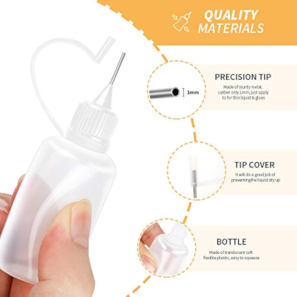 Precision Tip Applicator Bottle, 30ml / 1 Ounce Empty Glue For Paper