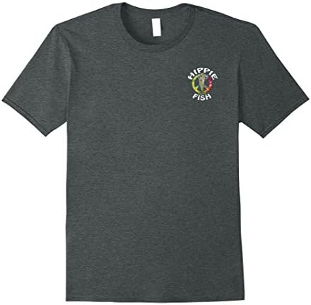 Mens Zaryfo Designs Hippie Fish T-Shirt 2XL Dark Heather